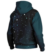 Cosmic Drift Hooded Baseball Jacket