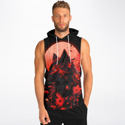 Crimson Wolf Sleeveless Hoodie