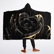 Midnight Bloom Hooded Blanket