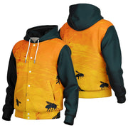 Golden Swarm Hooded Baseball Jacket