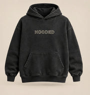 HOODED Outline Oversized Hoodie in washed black — product concept
