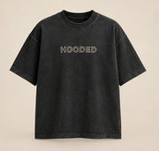 HOODED Outline Oversized T-Shirt in washed black — product concept