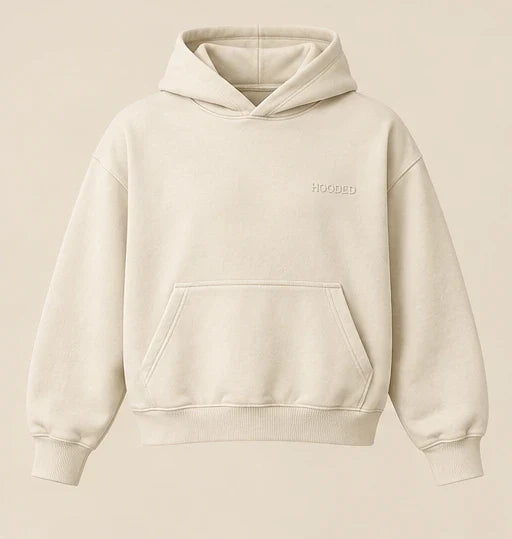 HOODED Studio Oversized Hoodie in ecru — product concept