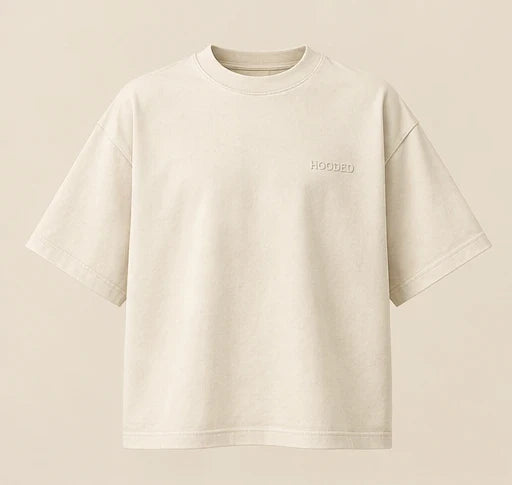 HOODED Studio Oversized T-Shirt in ecru — product concept