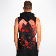 Crimson Wolf Sleeveless Hoodie