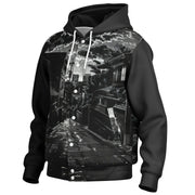 Cityscape Wanderer Hooded Baseball Jacket