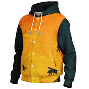 Golden Swarm Hooded Baseball Jacket