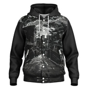 Cityscape Wanderer Hooded Baseball Jacket