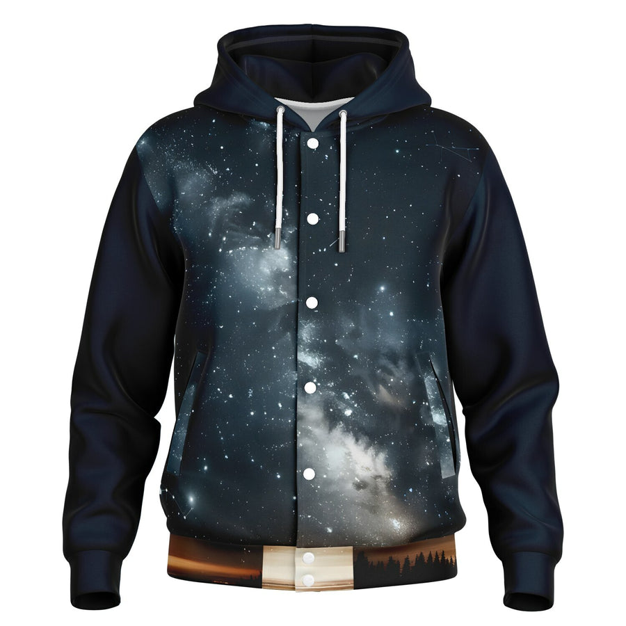 Nebula Horizon Hooded Baseball Jacket