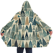 Tree Line Geometry Hooded Cloak