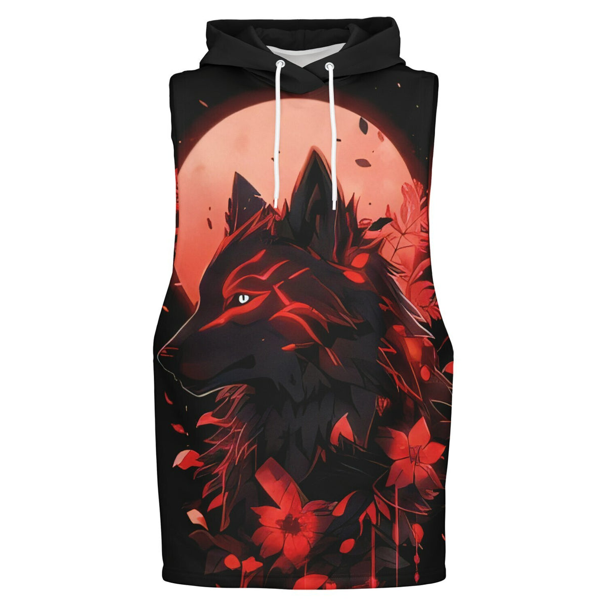 Crimson Wolf Sleeveless Hoodie