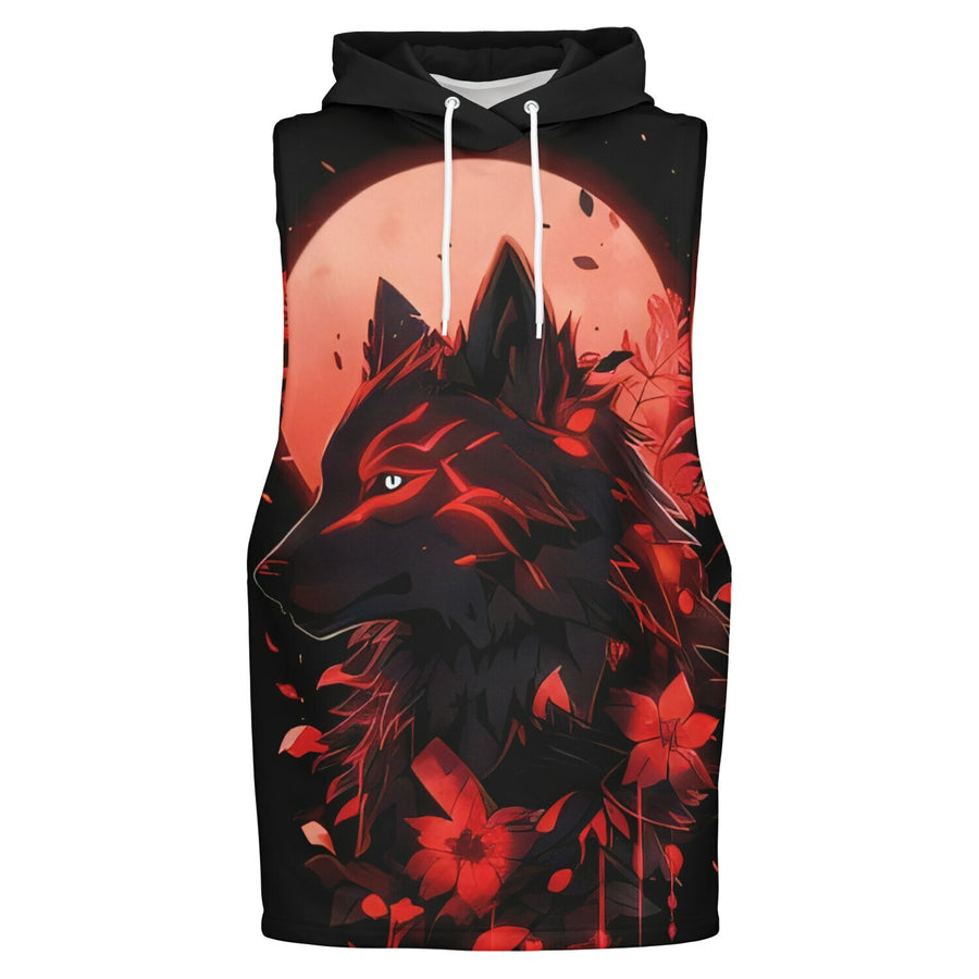 Crimson Wolf Sleeveless Hoodie