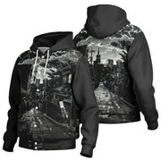 Cityscape Wanderer Hooded Baseball Jacket
