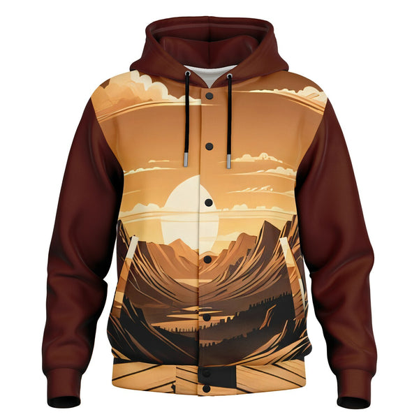 Golden Mesa Hooded Baseball Jacket
