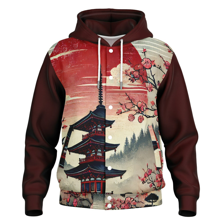 Pagoda Serenity Hooded Baseball Jacket