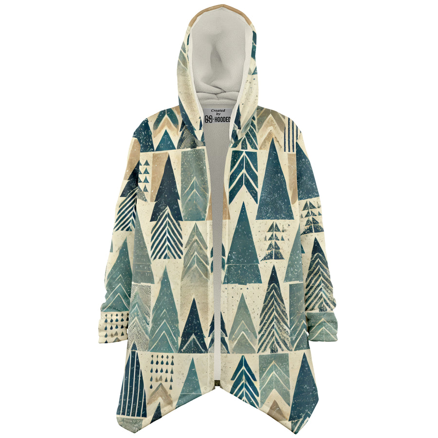 Tree Line Geometry Hooded Cloak