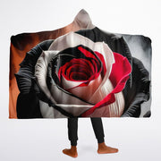 Crimson Bloom Hooded Blanket