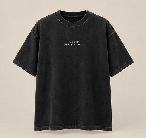 HOODED Afterhours Oversized T-Shirt in washed black — product concept