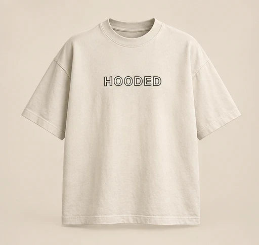 HOODED Outline Oversized T-Shirt in bone — product concept